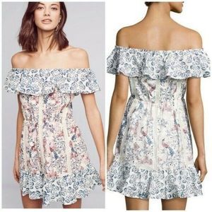 Tularosa Size M Taylor Off The Shoulders Mini Floral Crochet Cutout Summer Dress